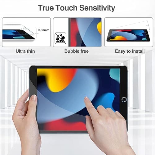ProCase 2 Stück Schutzfolie für iPad 10,2 Zoll 9. / 8. / 7. Generation 2021/2020/2019, Displayschutzfolie 9H Gehärtetes Glas Screen Protector Folie –Klar thumbnail 5