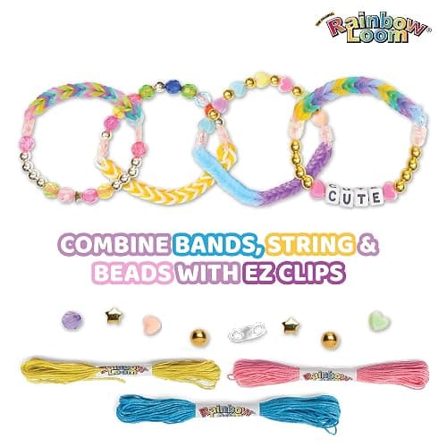 Rainbow Loom: 2,400 Bands & 1,000 Beads AutoLoom Rainbow Bliss Kit with AutoLoom & Finger Loom – DIY Braid & Bead Bracelet Jewelry Making Set for Kids 7+ thumbnail 2