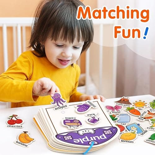MUONE Montessori Busy Book Color Sorting Toys for Toddlers 2-4, Educational Preschool Learning Activities for Kids, Sensory Fine Motor Matching Games for 3 Year Old Boys Girls Gifts thumbnail 2