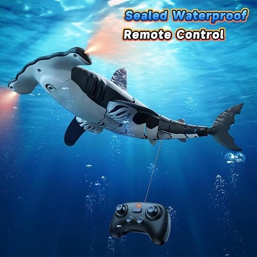 fygurso Remote Control Shark Toys High Simulation,Water Toys for Kids, High Simulation Shark for Pool & Bath, Ideal Gifts for Boys Ages 6+ (Gray) thumbnail 4