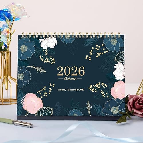 2026 Desk Calendar - Flip Desktop Calendar 2026, Jan 2026 - Dec 2026, 10" x 8.3", Stand up Desk Calendar 2026, Twin-Wire Binding thumbnail 2