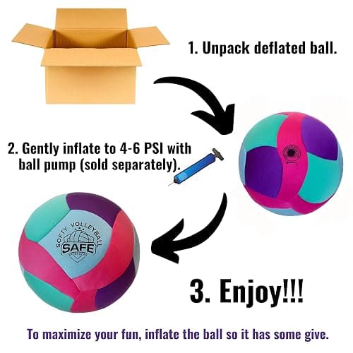 Softy Volleyball - Super Soft Designed for Pain-Free Play - Awesome Kids Indoor Ball with a Realistic Feel and Bounce - Perfect Ball for House thumbnail 5