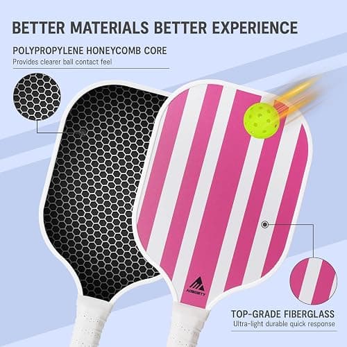 AOBORTY Pickleball Paddles 4 Pack - USAPA Light Graphite Premium Rackets Fiber Face & Polymer Honeycomb Core Pickleball Set with 4 Outdoor Indoor Balls Including Portable Carry Bag thumbnail 2