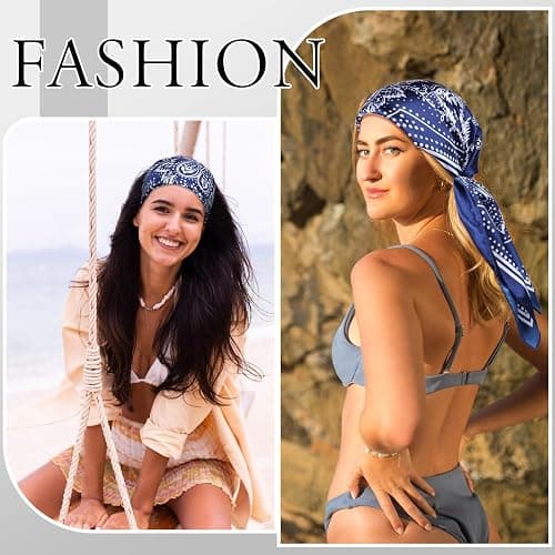Giantree Women's Square Satin Head Scarves, 35" Soft Square Scarf Bandana Neck Headscarf Decoration Gift for Women thumbnail 2