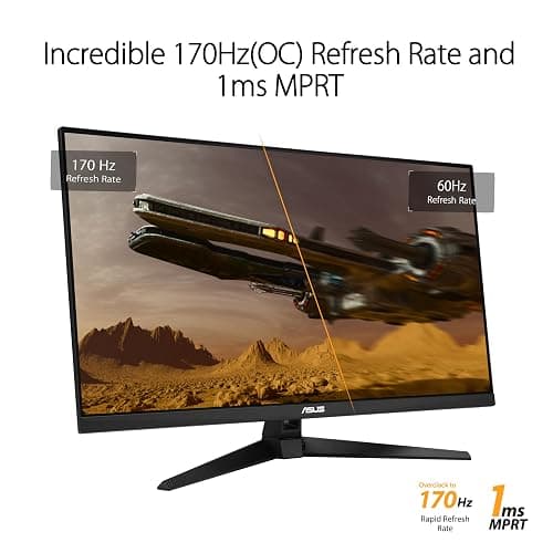 ASUS TUF Gaming 32” (31.5-inch viewable) 1080P Gaming Monitor (VG328QA1A) - Full HD, 170Hz, 1ms, Extreme Low Motion Blur, FreeSync Premium, Eye Care, Shadow Boost, HDMI, Tilt Adjustable thumbnail 5