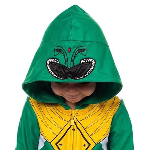INTIMO Mighty Morphin Power Rangers One Piece Hooded Sleep Pajama For Kids thumbnail 2