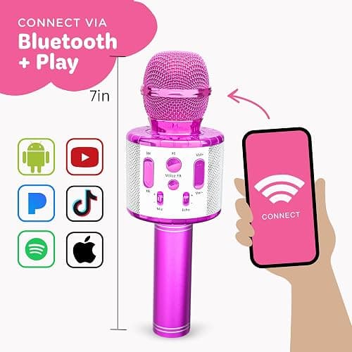 Move2Play, Kids Karaoke Microphone | Includes Bluetooth & Pre-Loaded Songs | Girls Birthday Toy for 2, 3, 4, 5+ Girls & Boys thumbnail 3
