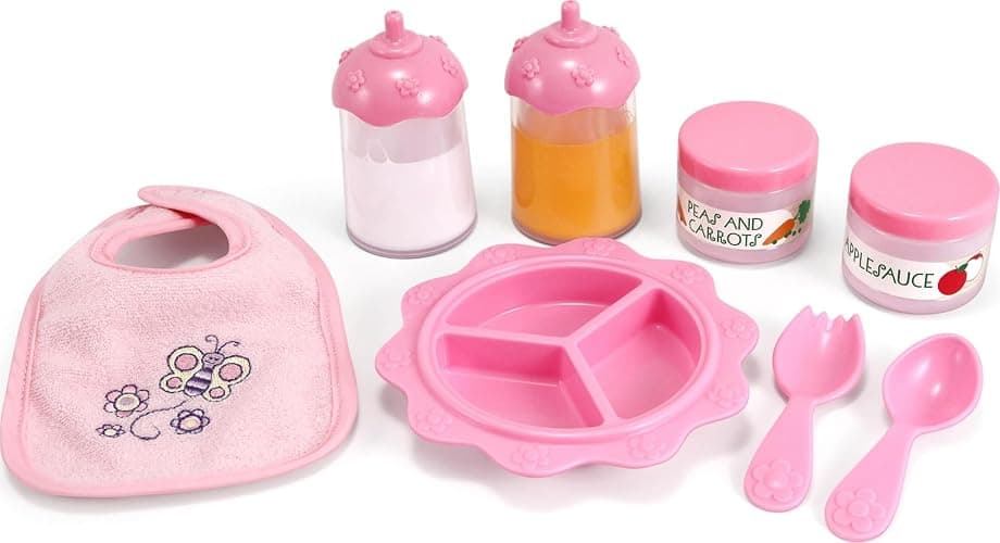 Melissa & Doug Mine to Love Baby Food & Bottle Play Set for Feeding Dolls Baby Doll Feeding Set, Disappearing Milk Bottle Toy for Kids 3+ - Image 1
