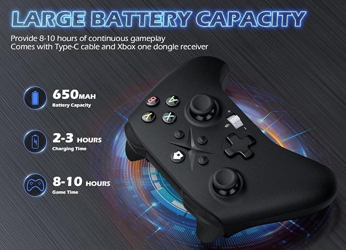 Gamrombo 2 Pack Wireless Controller Replacement for X-box One, X-box Series X|S Controller with Audio Jack & Volume Button/Turbo/Macro/Dual Shock, with 2.4GHz Adapter Black+White - Need to Upgrade thumbnail 4