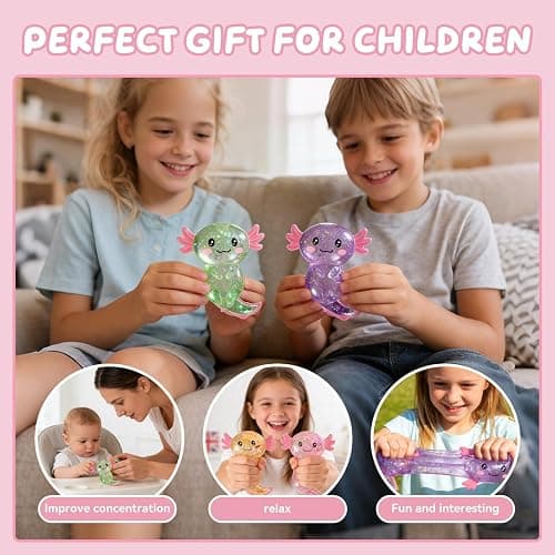 6PC Valentines Day Gifts for Kids Classroom,Axolotl Squishy Fidget Stress Ball,Stress Balls for Adults & Kids ,Stress Relief Party Favors Funny Sensory Toys for Autism,ADHD, Birthday, Office thumbnail 7