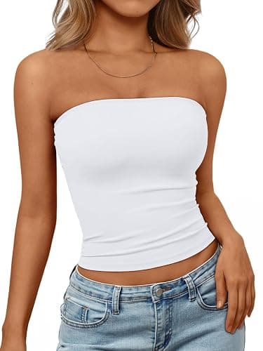 Trendy Queen Women's Strapless Bandeau Crop Top - Image 1