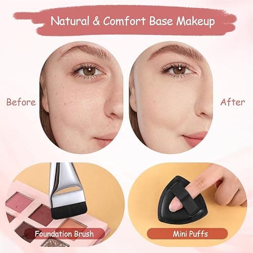 Makeup Mixing Palette Korean Set with Foundation Brush and Spatula, Professional Stainless Steel Heart Makeup Palette Reusable Beauty Tools for Facial Cosmetic,Nail Art,Pigment Blending thumbnail 4