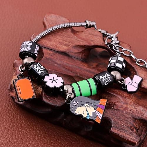 SONGCHANGJEWELRY Anime Slayer Beaded Bracelets Set – Tanjiro, Nezuko & Zenitsu Jewelry – Cosplay Gifts for Fans & Collectors thumbnail 6