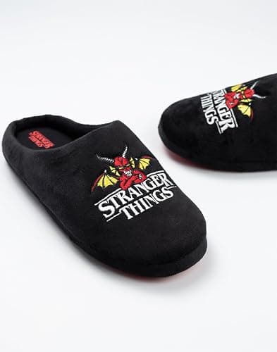 Stranger Things Unisex Black Logo Mule Slippers | Indoor Lounging Footwear with TV Show Design thumbnail 4