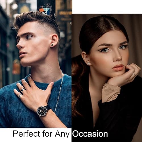 ONESING 12 Pairs Stud Earrings for Men Stainless Steel Mens Earrings Studs Hypoallergenic Cubic Zirconia Earrings for Women Men thumbnail 3