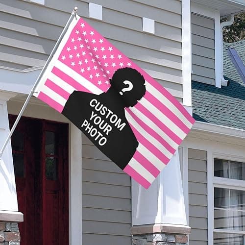 Generic Custom 3x5 Ft American Flag with Photo Text Personalized Funny Flag for Room Custom Pink Tapestry thumbnail 8