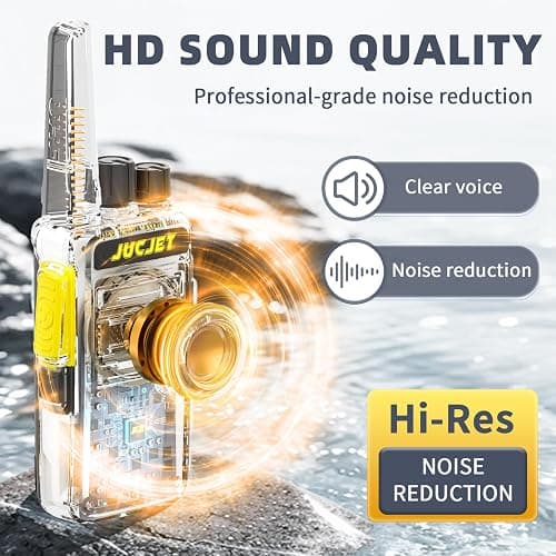 JUCJET V12D Walkie Talkie, Long Range Walkie Talkies with Smart Noise Cancellation&Voice Recognition - Encrypted Communication, Analog Scanning, Wireless Cloning, 446MHz, 16CH(2Pcs Black) thumbnail 4