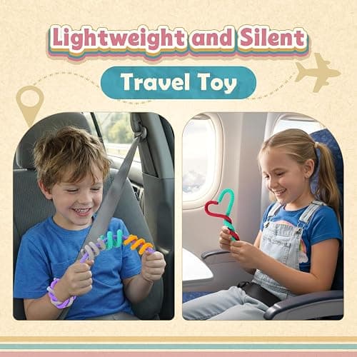 Sensory Fidget Toys for Kids: Textured Silicone Fidget Stick 6 Pack, Sensory Toys for Autism ADHD, Calm Down Travel Airplane Toys, Easter Basket Stuffers thumbnail 7