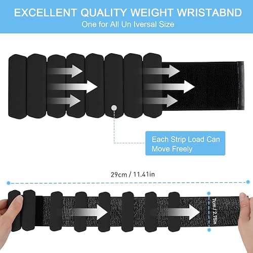 Wrist Weights Set of 2, Wearable Arm & Leg Weights for Women & Men, Adjustable Wrist Ankle Weights for Walking, Yoga, Swimming, Gym, 2lb thumbnail 2