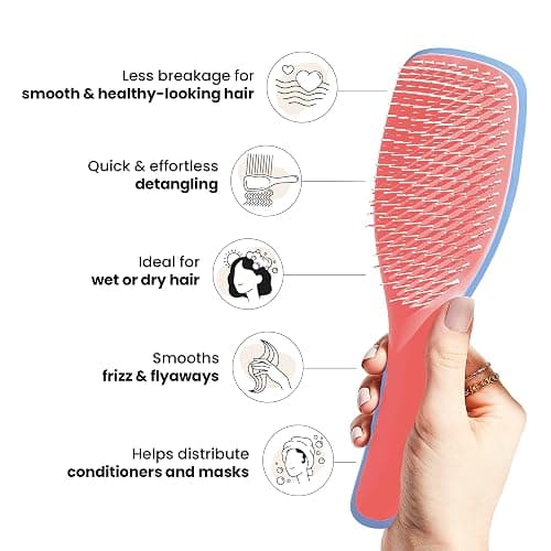 Tangle Teezer Ultimate Detangler Brush for Wet & Dry Hair, Eliminates Knots & Reduces Breakage for All Hair Types, Apricot Blaze thumbnail 4