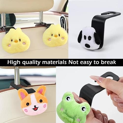 Cow Car Seat Headrest Hook 2 Pack Car Purse Hook Cars Seat Hooks for Headrest Universal for Handbag Bags Drink Grocery Coat Universal Vehicle,Cars Interior Accessories Cow Gifts for Women Men thumbnail 4