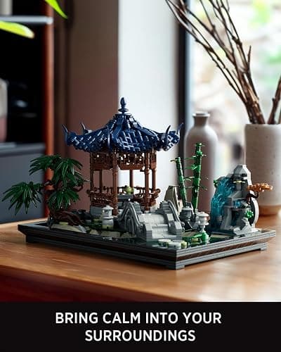 Nifeliz Chinese Garden Building Set, Aesthetic Model Toy for Display in the Home or Office, an Idea for Gardening and Mindfulness Enthusiasts (1877 PCS, NF10311) thumbnail 4