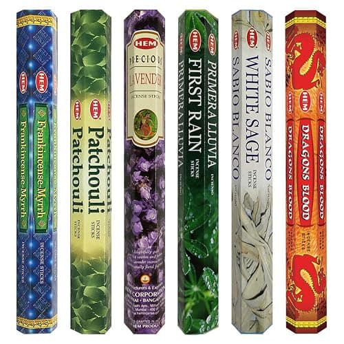 Hem Incense Sticks Variety Pack #23-120 Insence-Sticks (6 Incents x 20 Insense) + Incense Stick Holder with 6 Most Liked Scents Including Patchouli Dragons Blood White Sage Frankincense-Myrrh thumbnail 2