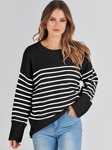ANRABESS Women's Oversized Sweaters 2025 Long Sleeve Fuzzy Knit Casual Chunky Pullover Sweater Fall Outfits Clothes thumbnail 5
