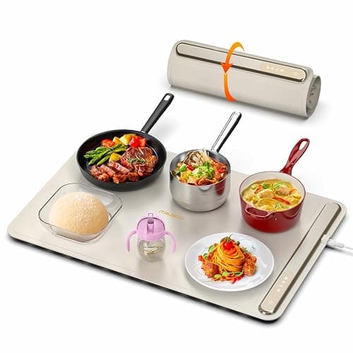 iTRUSOU Bandeja de Calentamiento Eléctrico, Bandeja Calienta Platos para Calentar Alimentos, Calentador de Comida con Material Nano Silicona para Familia, Fiestas, Eventos, Oficina - Image 1
