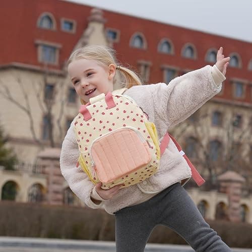 GAGAKU Toddler Backpack for Girls 2-4 Strawberry Cute Preschool Kindergarten Backpack with Name Tag Soft Cotton Small Bookbag for Daycare Lightweight Adjustable Straps with Chest Buckle thumbnail 8