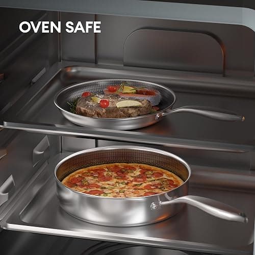 COOKER KING Stainless Steel Cookware Set, Pots and Pans Set Non Stick, Hybrid Ceramic Cookware,Non-Stick Frying Pans, Saucepans, Saute Pan & Stock Pot, Non-Toxic, Oven Safe, Induction Compatible thumbnail 6