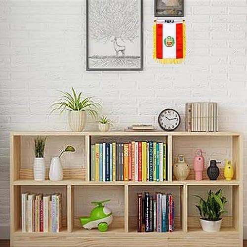 Peru Hanging Flag with Suction Cup 4x6 Inch - Double Sided Peruvians Mini Banner for Car Rearview Mirror and Window Decor thumbnail 6