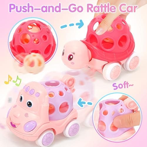 AmiDear Baby Gift for 1-2 Year Old Girl, 10-in-1 Montessori Toys Bus for Baby 6-12-18 Months+, Educational Musical Sensory Learning Toddler Toys Age 1-2, First Christmas and Birthday Gifts Pink thumbnail 5