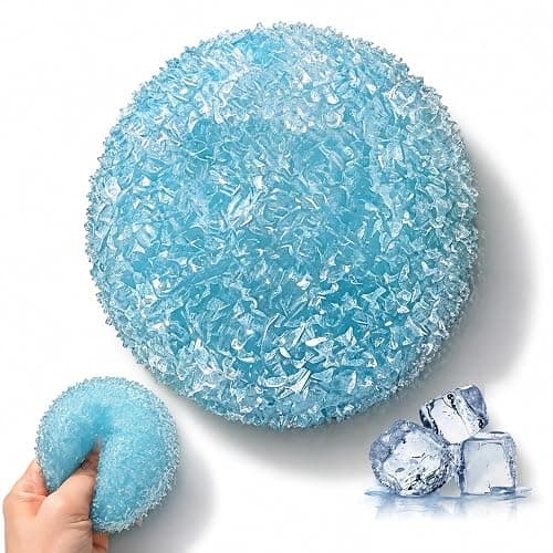 Crunchy Squishy ASMR Stress Ball, Ice Skin Squishy Toys, Hand Strengthening Devices with Different Resistance Levels for Finger Forearm Wrist Exercise Stress Relief (Blue) - Image 1