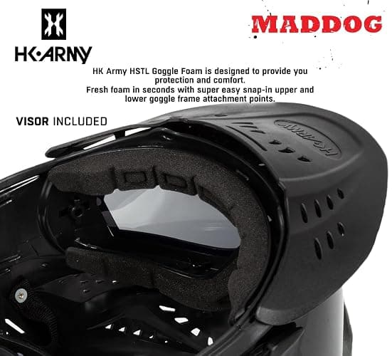 Maddog HK Army HSTL Paintball Airsoft Mask Goggle System | Replaceable Thermal Dual-Pane Anti Fog Lens | Adjustable Full-Face Safety Certified Protection thumbnail 6