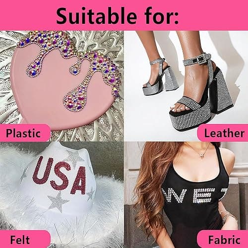 BLINGINBOX Hotfix Rhinestone Setter, Hot Fix Applicator Tool Bedazzler Kit with Rhinestones, Kit, Hot Fixed Wand for Clothes Clothing Fabric Crafts, 4000 Pcs, AB Crystal, Clear,7 Gems Sizes thumbnail 5