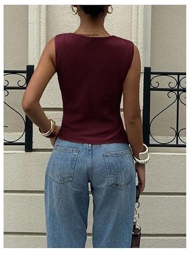Verdusa Women's Asymmetrical Draped Cowl Neck Sleeveless Tank Top Going Out Tops Elegant Brunch Outfit thumbnail 2