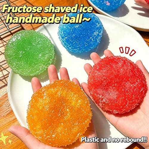Slushy Squishy, Crunchy Squishy Stress Ball, Waxberry Moldable Crunchy Stress Ball, Ice Skin Fidget Sensory Toys, Slush Satisfying Squishies Relaxing Fidget (Purple + Waxberry) thumbnail 3