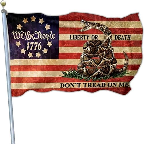 NASIAN Dont Tread on Me Flag We The People 1776 Flag 4th of July Amercian Flags for Outside 3x5 Double Sided Outdoor House Yard Holiday Decoration Banner - One Size - Dont Tread On Me 1776 Flag - Image 1