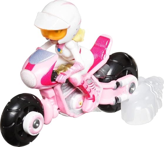 Hot Wheels Mario Kart Toy Vehicle 4-Pack with Princess Peach on Moto Exclusive for Kids Ages 3 and Up thumbnail 5
