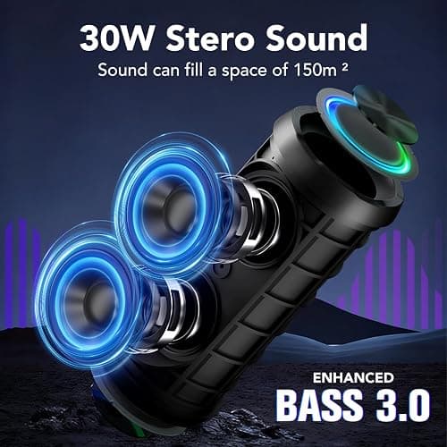 TIMU Cassa Bluetooth Portatile Potente 24W, Altoparlante Bluetooth 5.4 con Miglioramento Basso 3.0, IPX7 Speaker BluetoothAccoppiamento TWS thumbnail 2