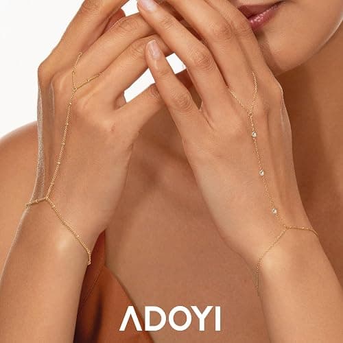 adoyi Gold Bracelets for Women, 14K Gold Plated Stackable Bracelet Stack Set Adjustable Charm Paperclip Chain Cuban Link Layered Waterproof Jewelry Sets Gifts for Womens 6.0/6.8/7.2" thumbnail 3