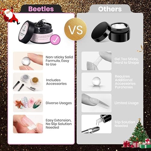 Beetles 3D Gel Nail Art Kit-Crystal Orb 3D Nail Art Clear 1 oz 5 in 1 Non-Sticky Hand Sculpting Building for Beginner DIY Salon at Home,Clear Solid Builder Nail Gel, UV & LED Lamp Cured Needed thumbnail 5