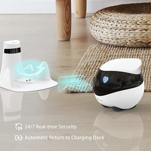 Enabot EBO SE FamilyBot Home Camera Robot: 1080P Movable Pet Camera Indoor, Battery-Operated, Auto-Recharge, Night Vision, 2-Way Talk, Local Storage, APP Control thumbnail 5