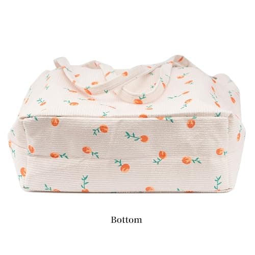 TOPASION Cute Corduroy Tote Bag Canvas Shoulder Handbags for Women Travel Shopping thumbnail 6