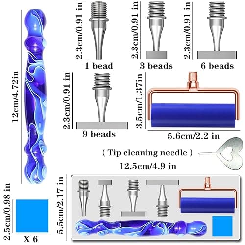 LEIYULY 13PCS Diamond Art Pen, with 1,3,6,9 Stainless Steel Nibs, Ergonomic Diamond Art Pen, 5D Diamond Painting Pens Tools, for Both Beginners and Experienced Diamond Artists thumbnail 2