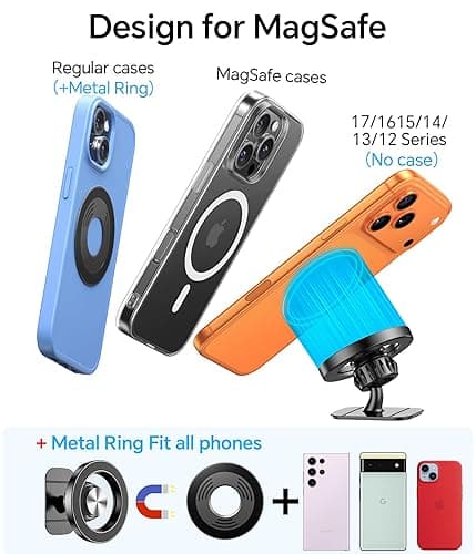 Kaistyle for Magsafe Car Mount【20 Strong Magnets】Magnetic Phone Holder for Car Phone Holder Mount Dash Mounted Holders Cell Phone Holders for Your Car Accessories for Women Men for iPhone 17 16 15 14 thumbnail 8