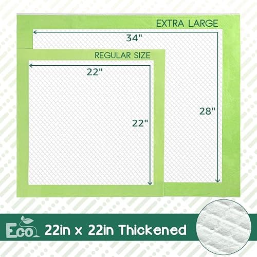 CROCI Puppy Pads 28x34in ECO Green Dog Pee Pads , Plant-Based Dogs Pads Absorbs Up to 7 Cups of Liquid, 5-Layer Leak-Proof & Quick Drying Pee Pads for Dogs, Disposable (40 Counts) thumbnail 5