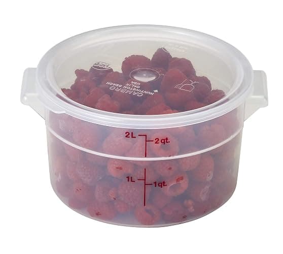 Cambro Food Storage Container - Round Series - 2 QT (Quart) - Commercial Grade for Food Prep (Clear) thumbnail 3