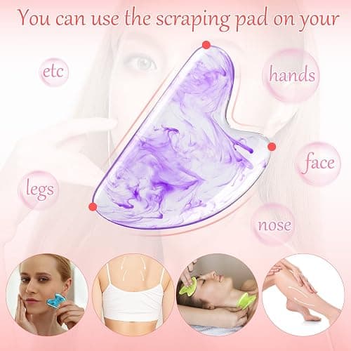 Sherr 24 Pcs Gua Sha Facial Tool Resin Gua Sha Massage Tool Heart Shaped Gua Sha Stone Guasha Board for Face Body Skin Massage Spa Acupuncture Prevent Wrinkles (Multi Colors) thumbnail 5